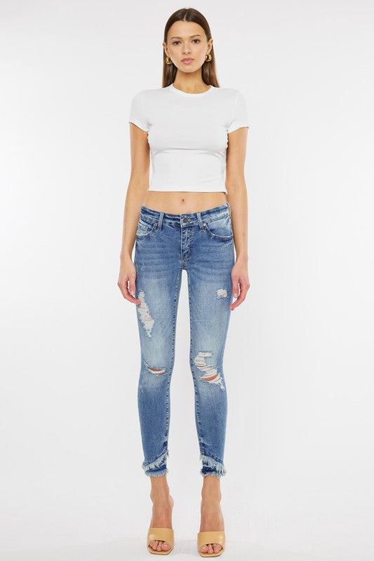 Denim - Mid Rise Ankle Skinny Jeans -  - Cultured Cloths Apparel