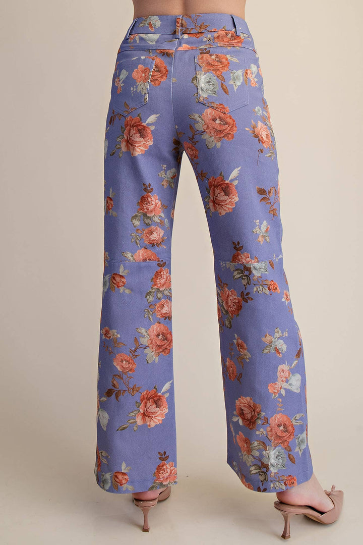 Pants - Straight Leg Floral Pants - - Cultured Cloths Apparel