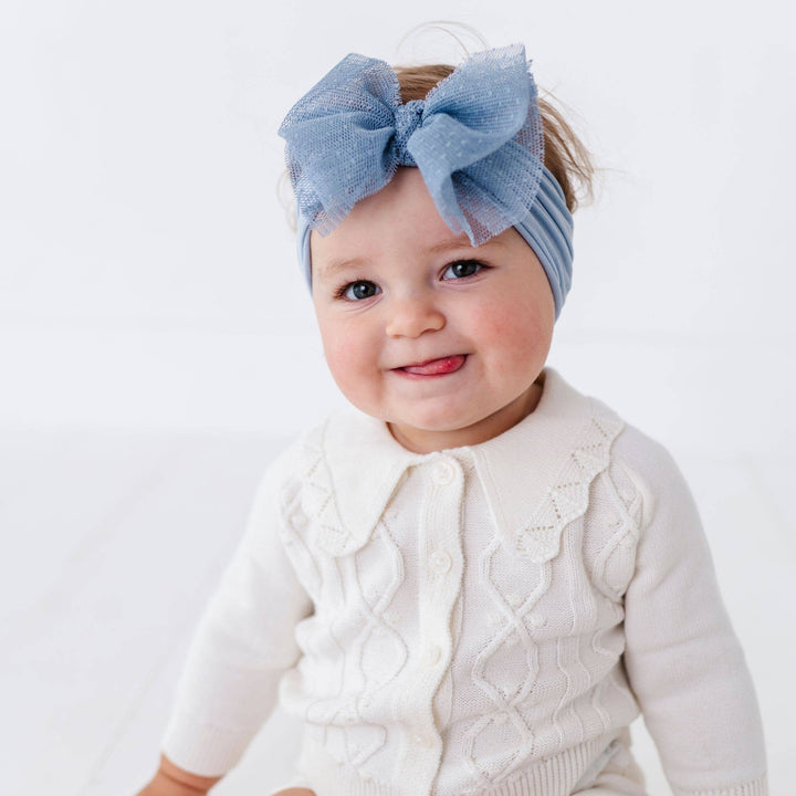 Accessories - Baby Bling® Tulle FAB® soft nylon headband with tulle bow - - Cultured Cloths Apparel