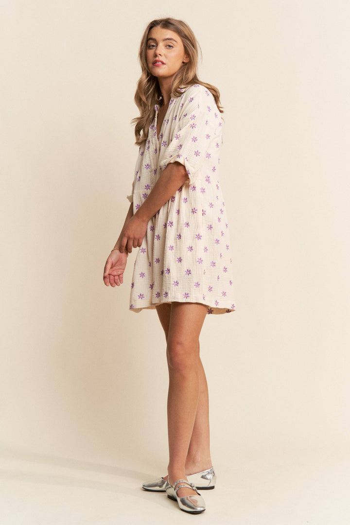 Women's Rompers - Flower Fields Gauze Romper - - Cultured Cloths Apparel