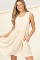 Women's Dresses - Good Girl Sleeveless Tiered Mini Dress - FRENCH VANILLA - Cultured Cloths Apparel