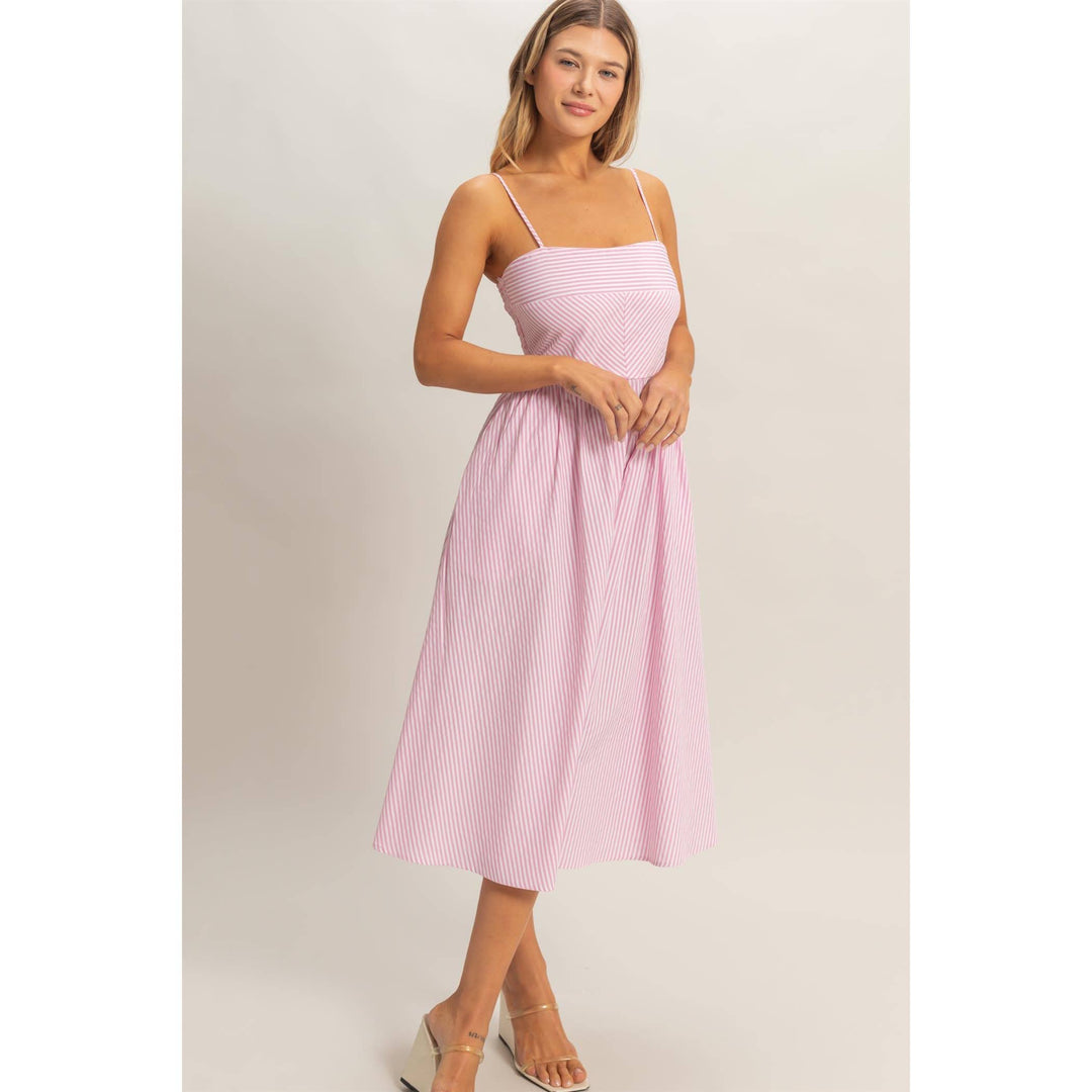 Striped Spaghetti Strap Dress