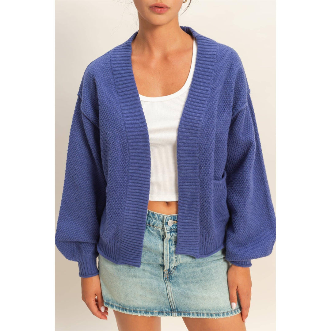 Outerwear - Oversized Textued Knit Cardigan Sweater - - Cultured Cloths Apparel