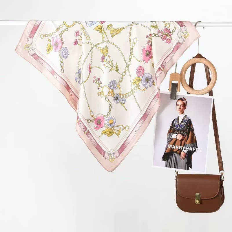 Accessories, Scarves - Vintage Floral Print Bandana Scarf - - Cultured Cloths Apparel