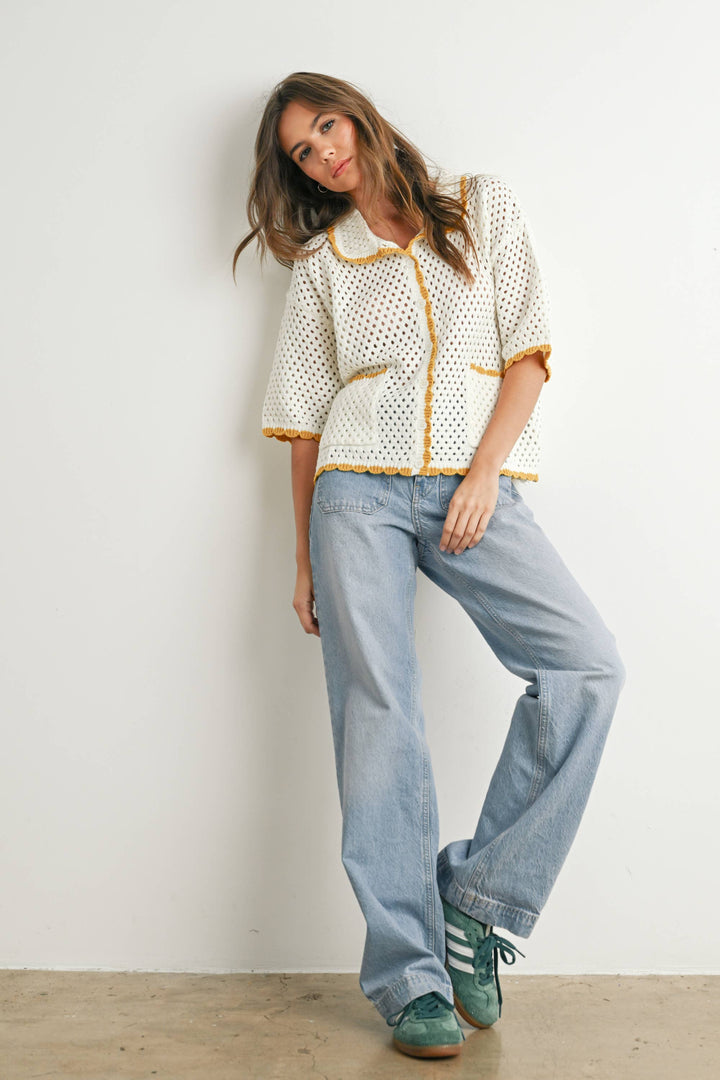 Urban Vibe Crochet Sweater Top