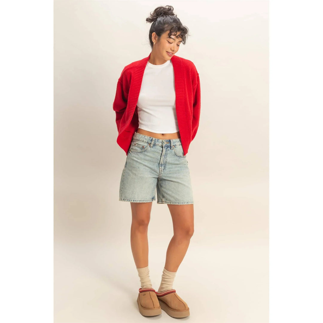 Outerwear - Oversized Textued Knit Cardigan Sweater - - Cultured Cloths Apparel