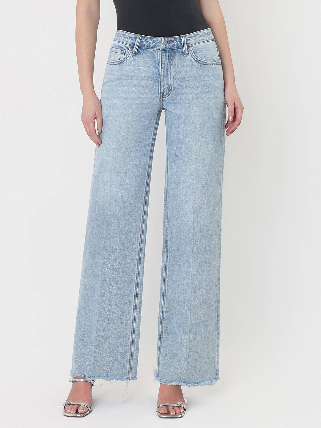 Denim - HIGH RISE TROUSER FOLD CREASED WIDE JEANS - COMET - Cultured Cloths Apparel