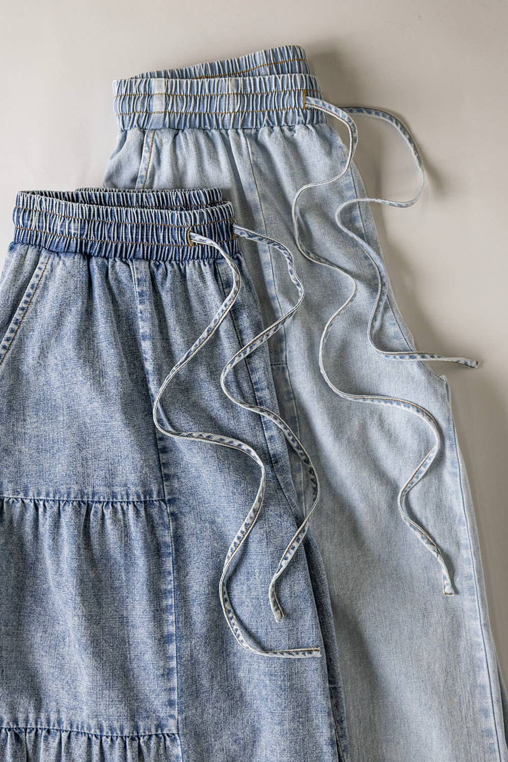 Pants - Tiered Layers Mineral Washed Chambray Pants - - Cultured Cloths Apparel