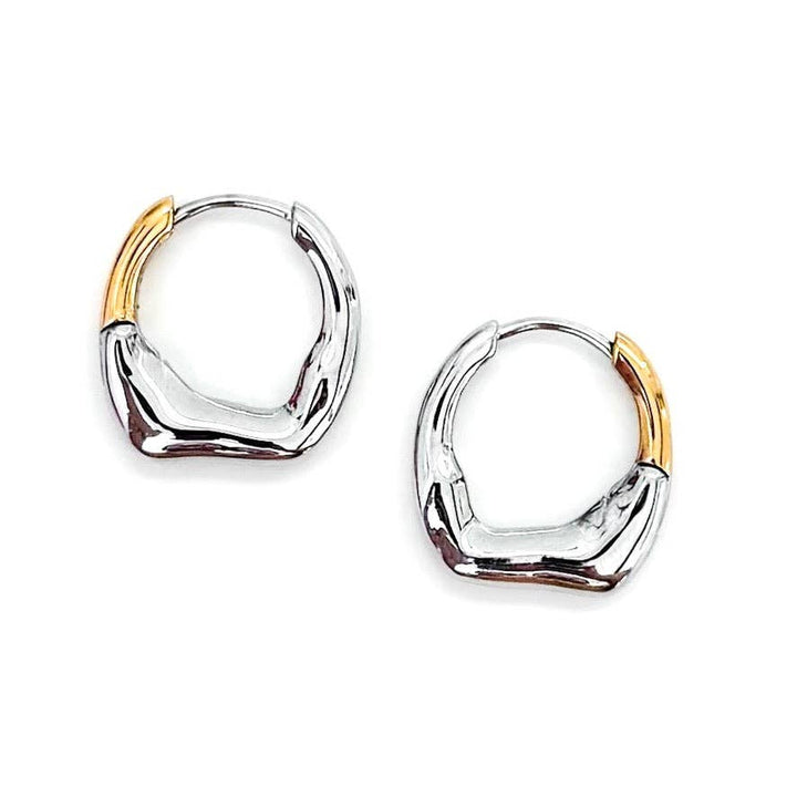 Accessories, Earrings - Elvo Irregular Huggie Hoops || Gold - - Cultured Cloths Apparel
