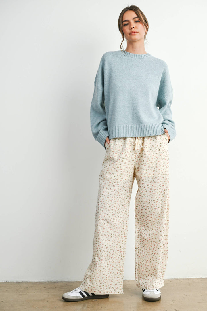 Pants - Floral Print Drawstring Pants - - Cultured Cloths Apparel