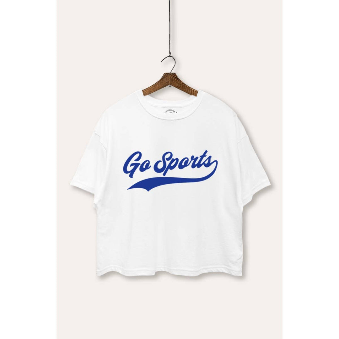 Go Sports Varsity Typography Boxy Crop Top