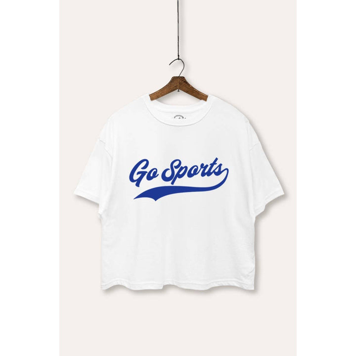 Go Sports Varsity Typography Boxy Crop Top