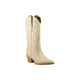 Shoes - HANAN-EMBROIDERY WESTERN BOOTS - CREAM - Cultured Cloths Apparel