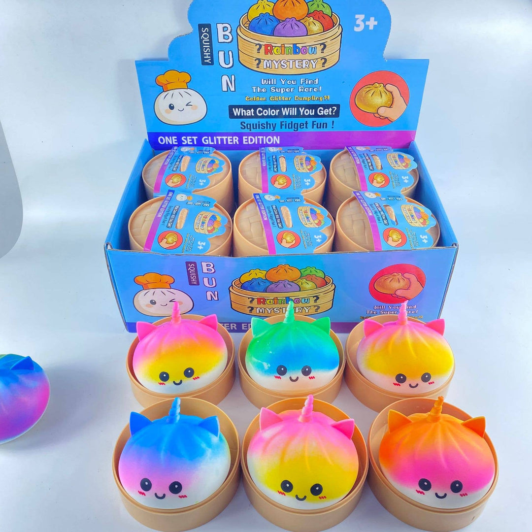 Mystery Squeeze Toy  Rainbow Unicorn Bun Squishy