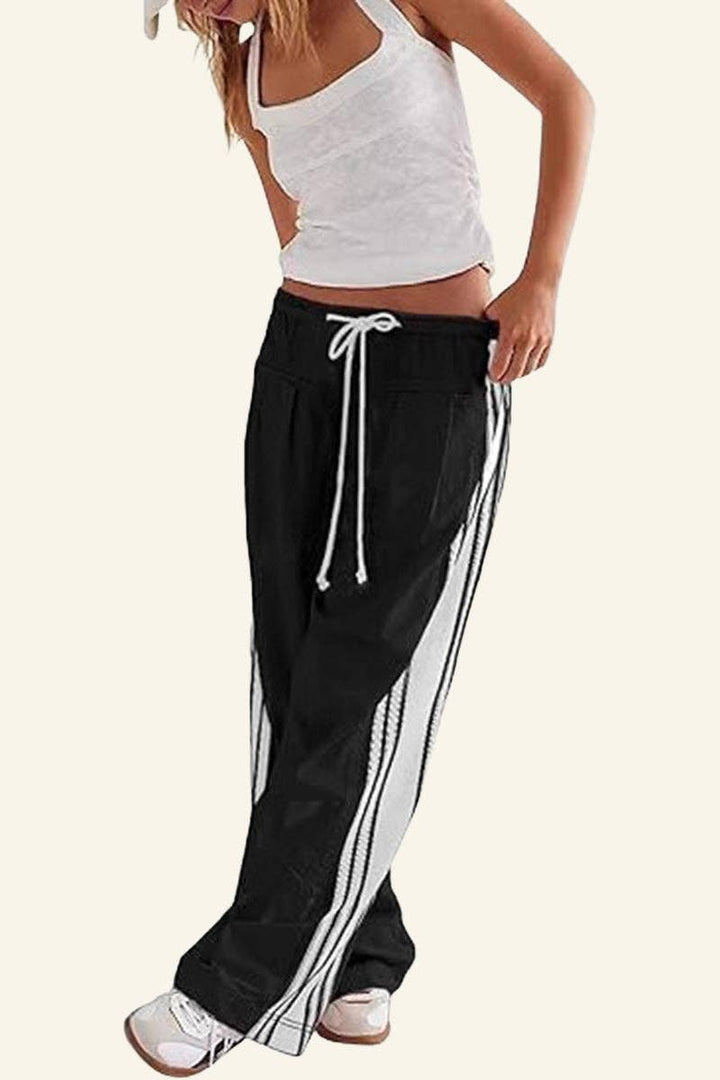 Pants - Striped Drawstring Jogger Pants - - Cultured Cloths Apparel