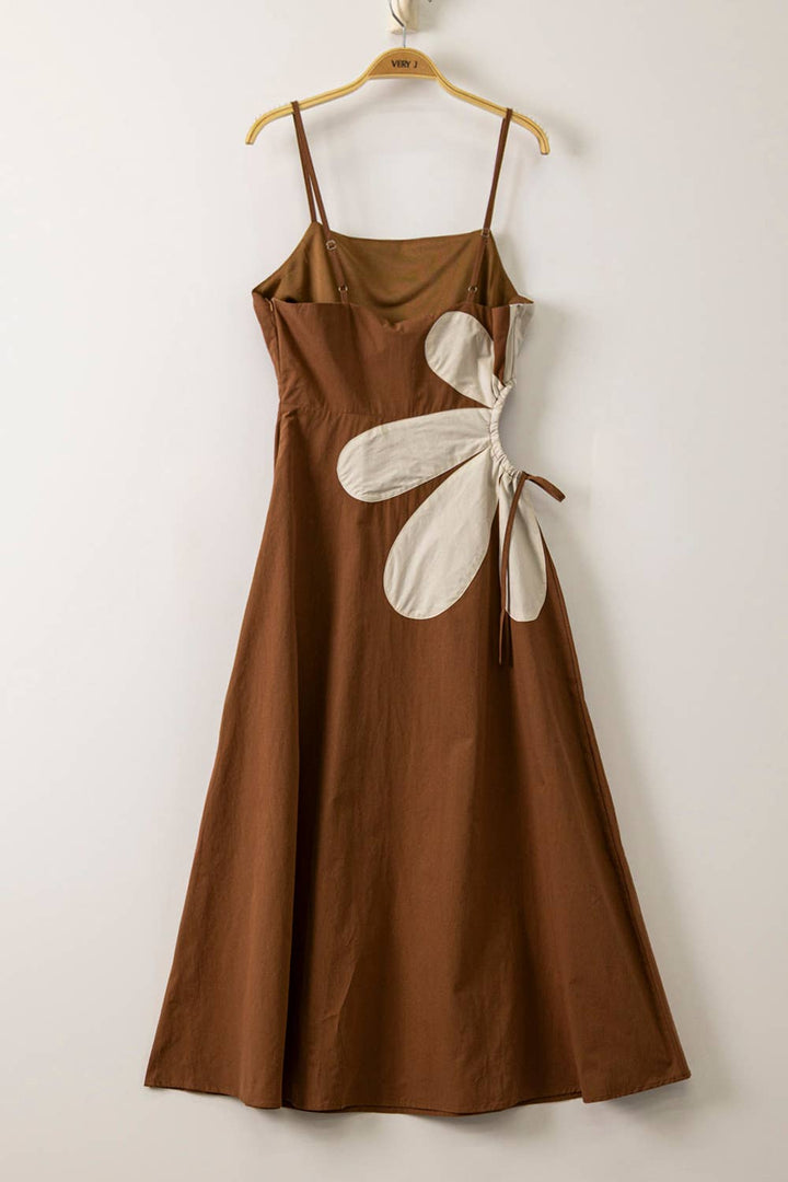 Women's Dresses - Side Cutout Floral Detail Resort Midi Dress - - Cultured Cloths Apparel
