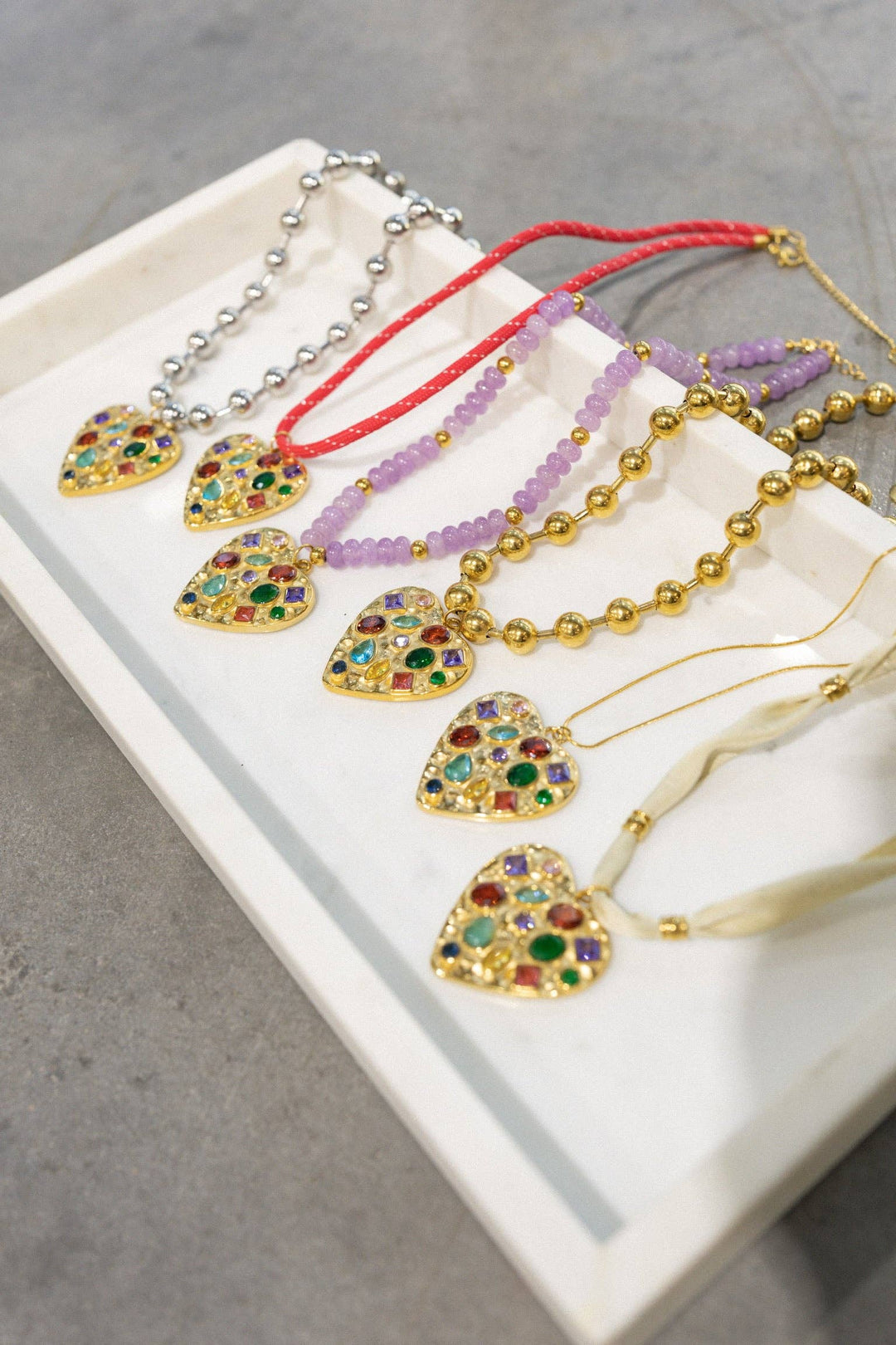 Accessories, Necklaces - Confetti Heart Necklace - - Cultured Cloths Apparel