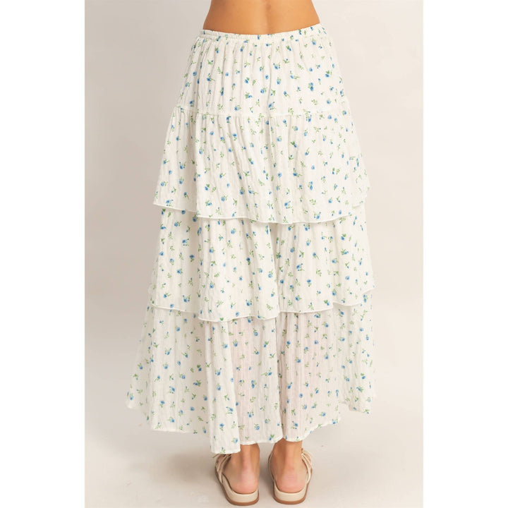 Tiered Floral Print Skirt