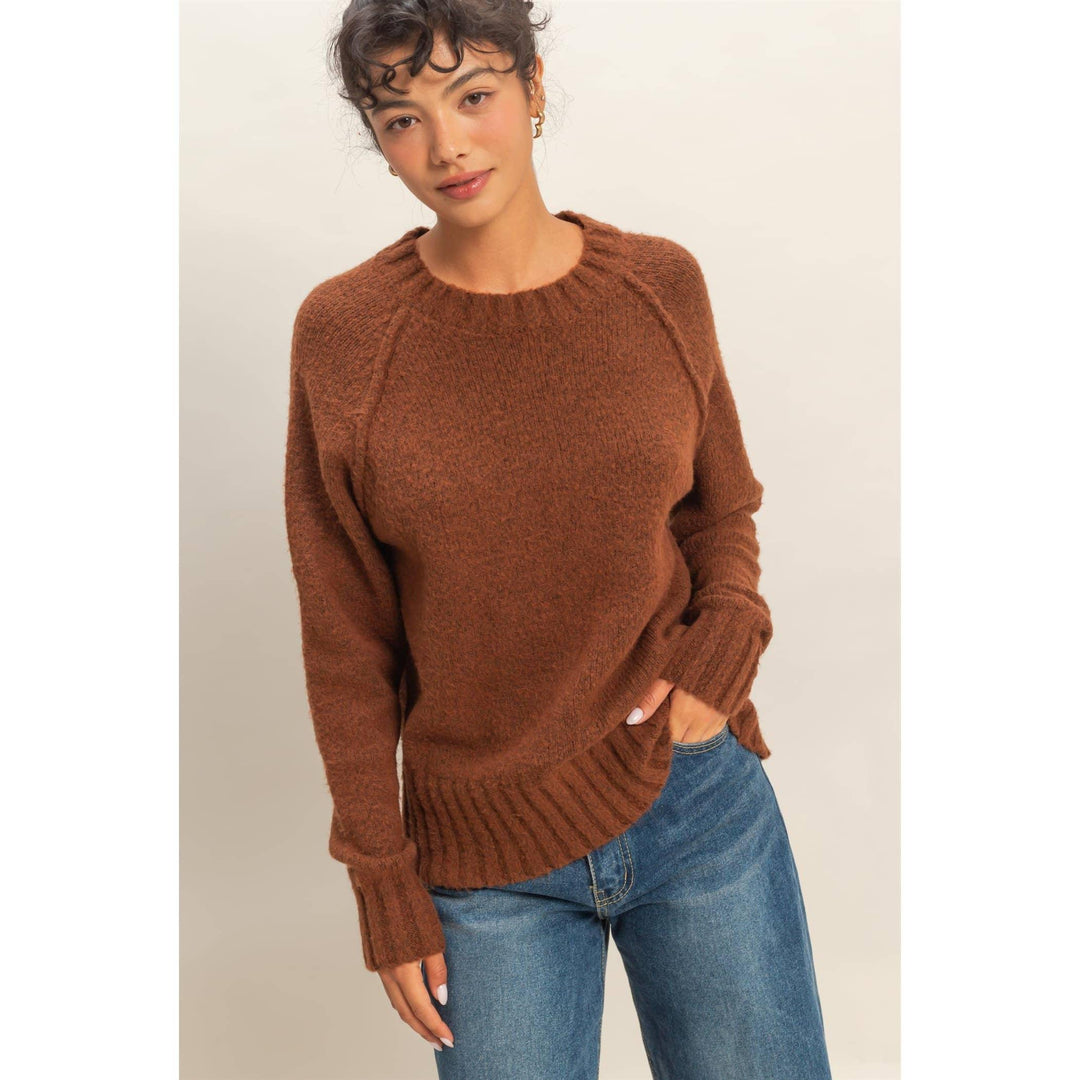 Women's Sweaters - Raglan Sleeve Crew Neck Sweater - - Cultured Cloths Apparel