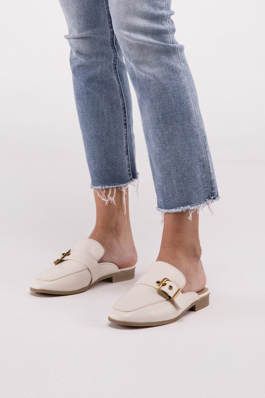 Shoes - Chantal-S Buckle Backless Slides Loafer Shoes -  - Cultured Cloths Apparel