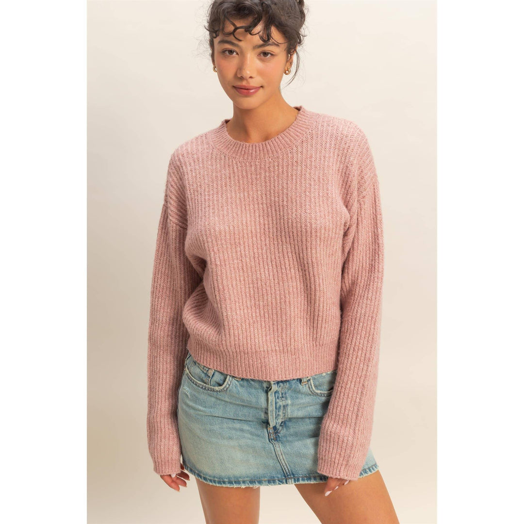 Women's Sweaters - Ribbed Crew Neck Sweater - Small - Cultured Cloths Apparel