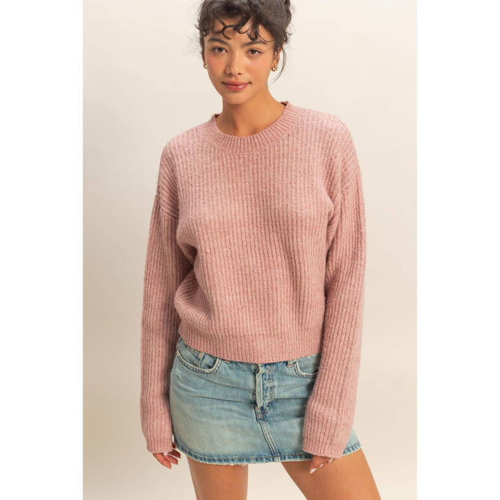 Women's Sweaters - Ribbed Crew Neck Sweater - Small - Cultured Cloths Apparel