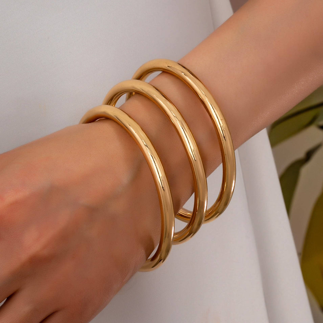Accessories, Bracelets - Chunky Triple Bangle Set - - Cultured Cloths Apparel