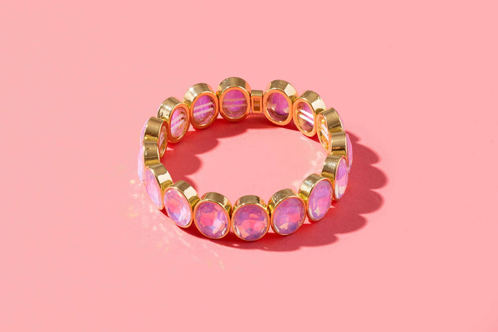 Enamel Stretch Bracelet - Earth Tone Colors