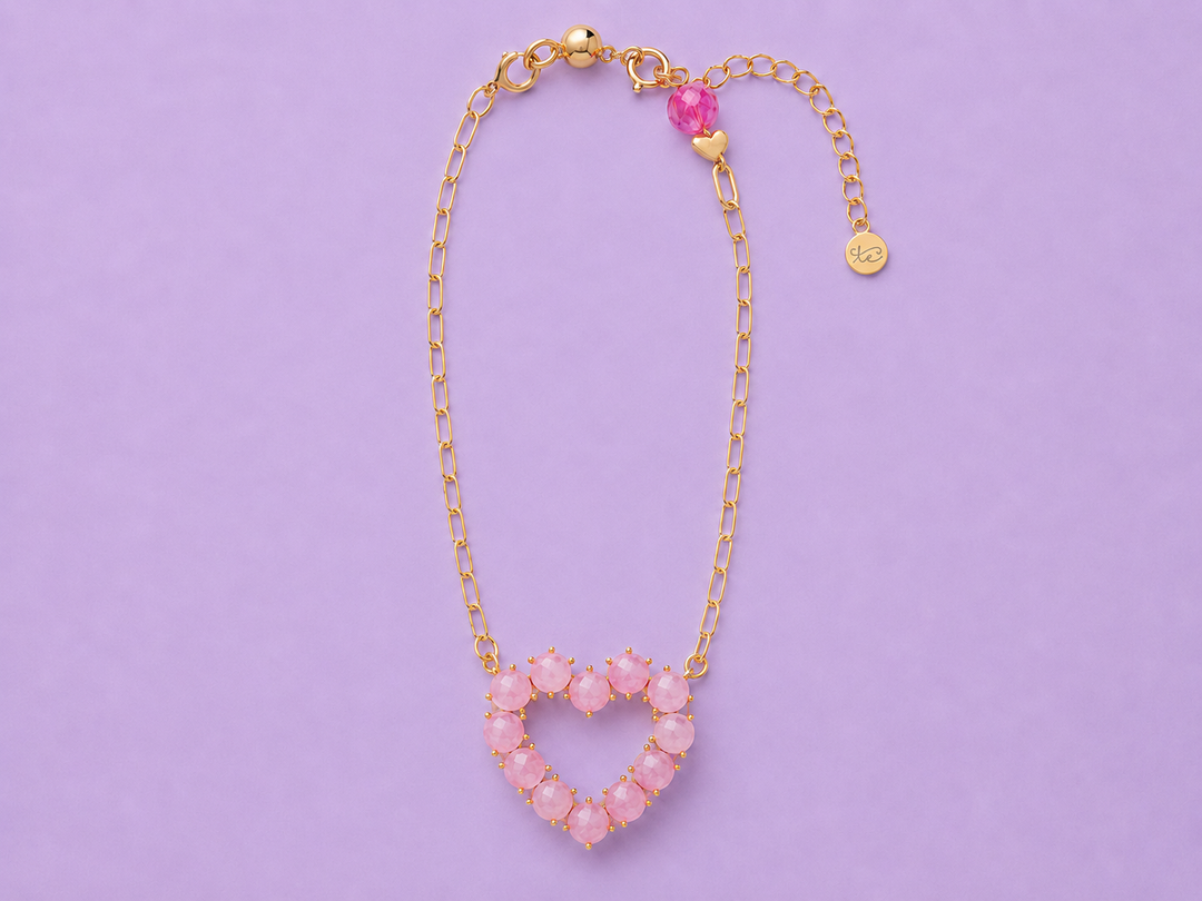 14K Gold-Plated Necklace - Gem Heart - Katie - Asst Styles