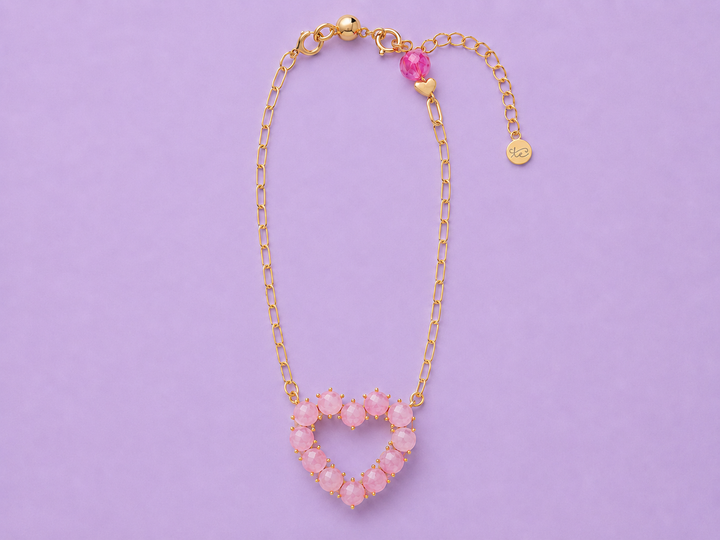 14K Gold-Plated Necklace - Gem Heart - Katie - Asst Styles