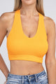 Athleisure - Ribbed Cropped Racerback Tank Top - YELLOW GOLD - Cultured Cloths Apparel