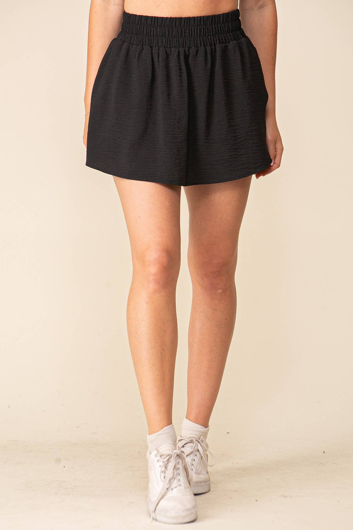 Shorts - Smocked High Waisted Airflow Skort - S - Cultured Cloths Apparel