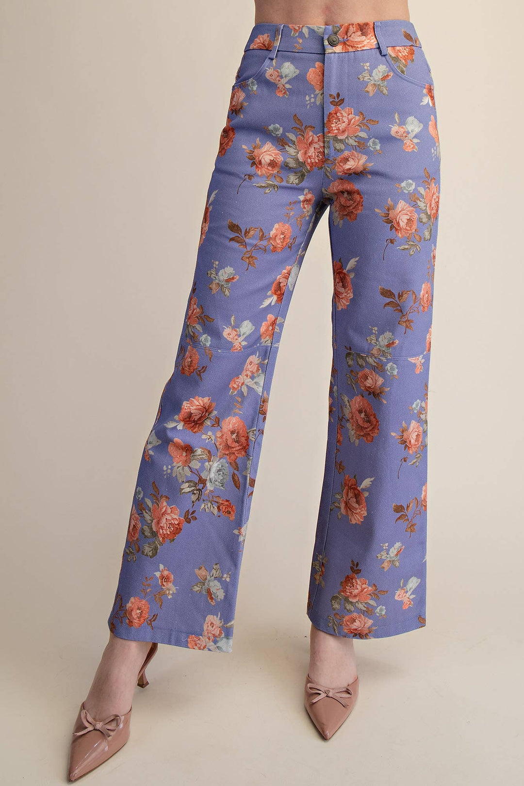 Pants - Straight Leg Floral Pants - - Cultured Cloths Apparel