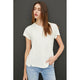 Women's Short Sleeve - Perfect Classic Round Neck Split Hem T-Shirt - White - Cultured Cloths Apparel