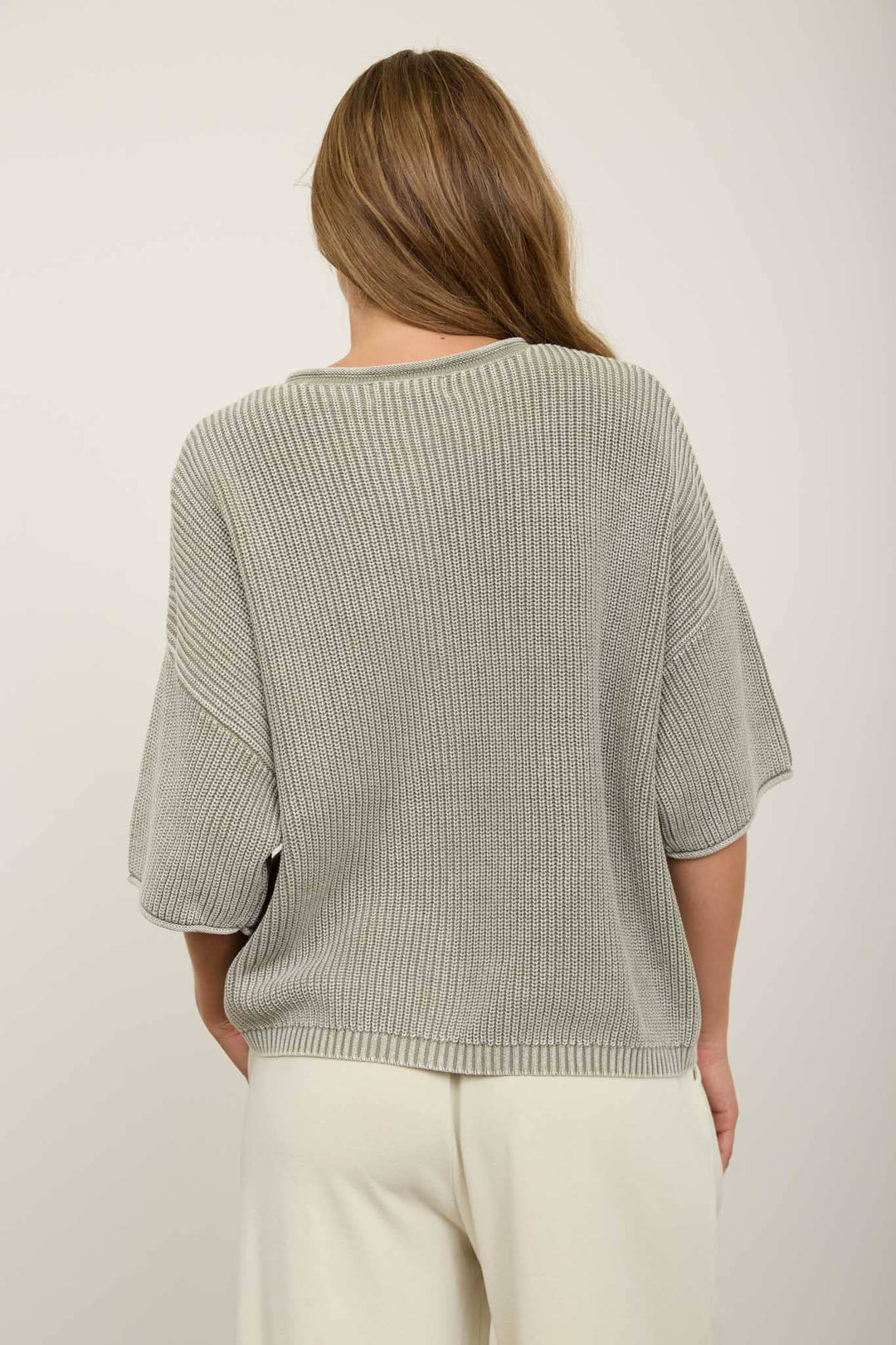 Cardigans - WASHED RIBBED SHORT SLEEVE ROLLED EDGE CARDIGAN - - Cultured Cloths Apparel