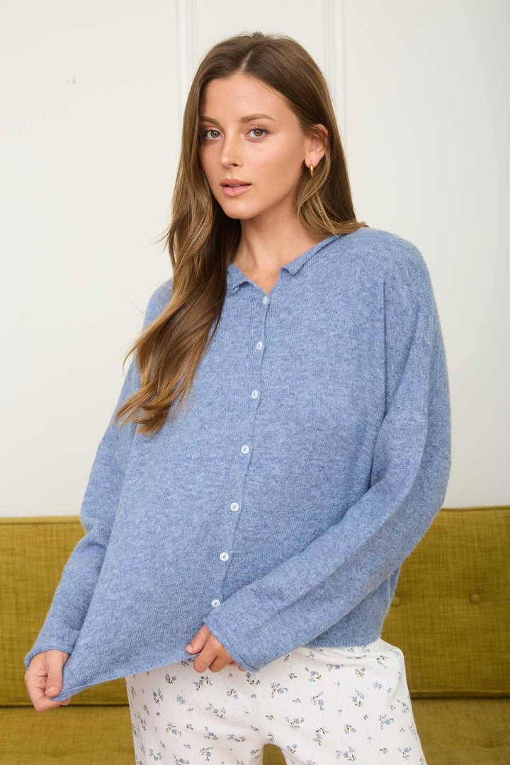 Women's Sweaters - LIGHTWEIGHT BUTTON DOWN KNIT CARDIGAN - - Cultured Cloths Apparel