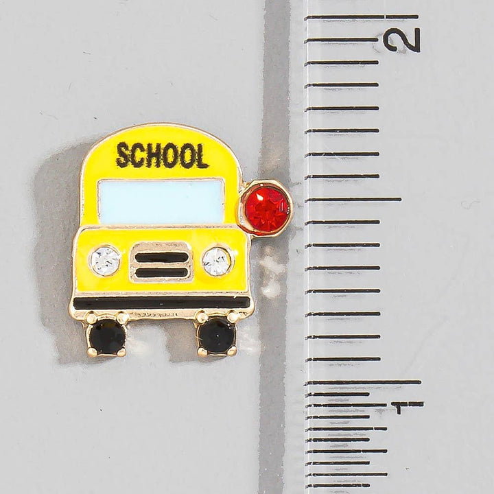 Accessories, Earrings - Enamel School Bus And Pencil Stud Dangle Earrings - - Cultured Cloths Apparel