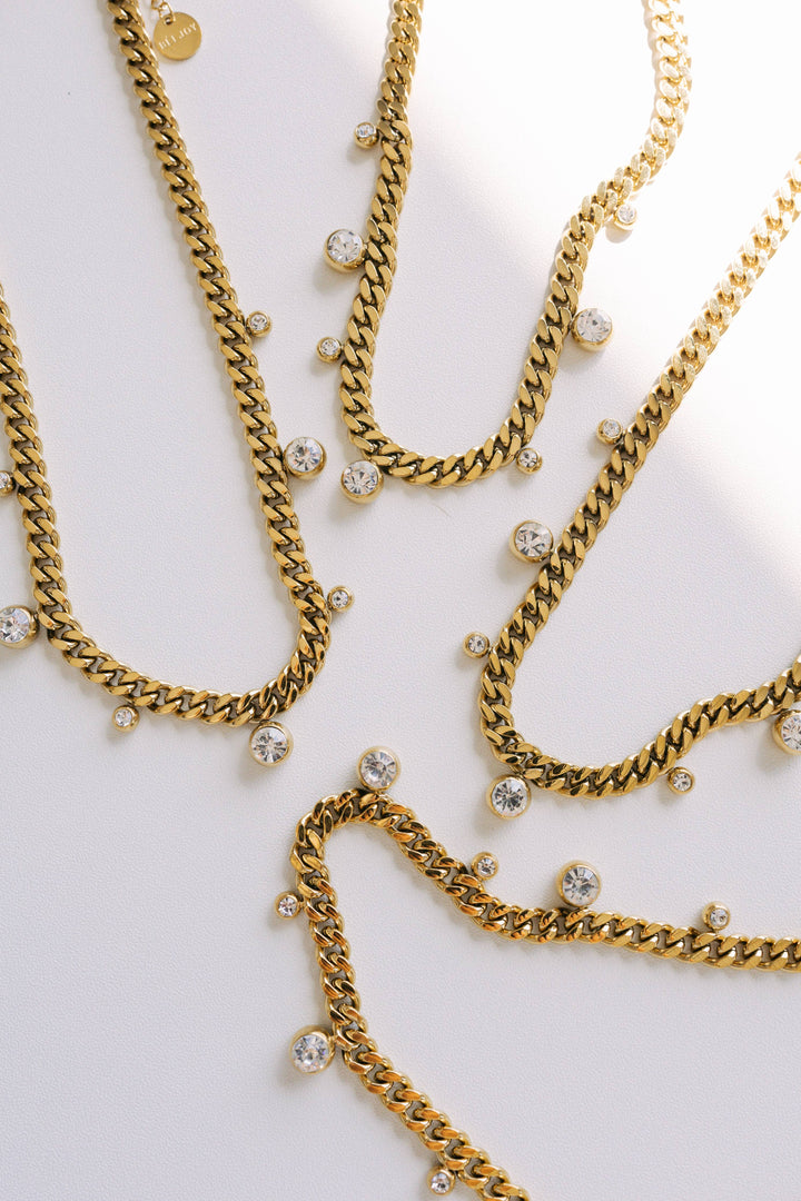 Accessories, Jewelry - Chloe Crystal Cuban Chain Necklace - - Cultured Cloths Apparel