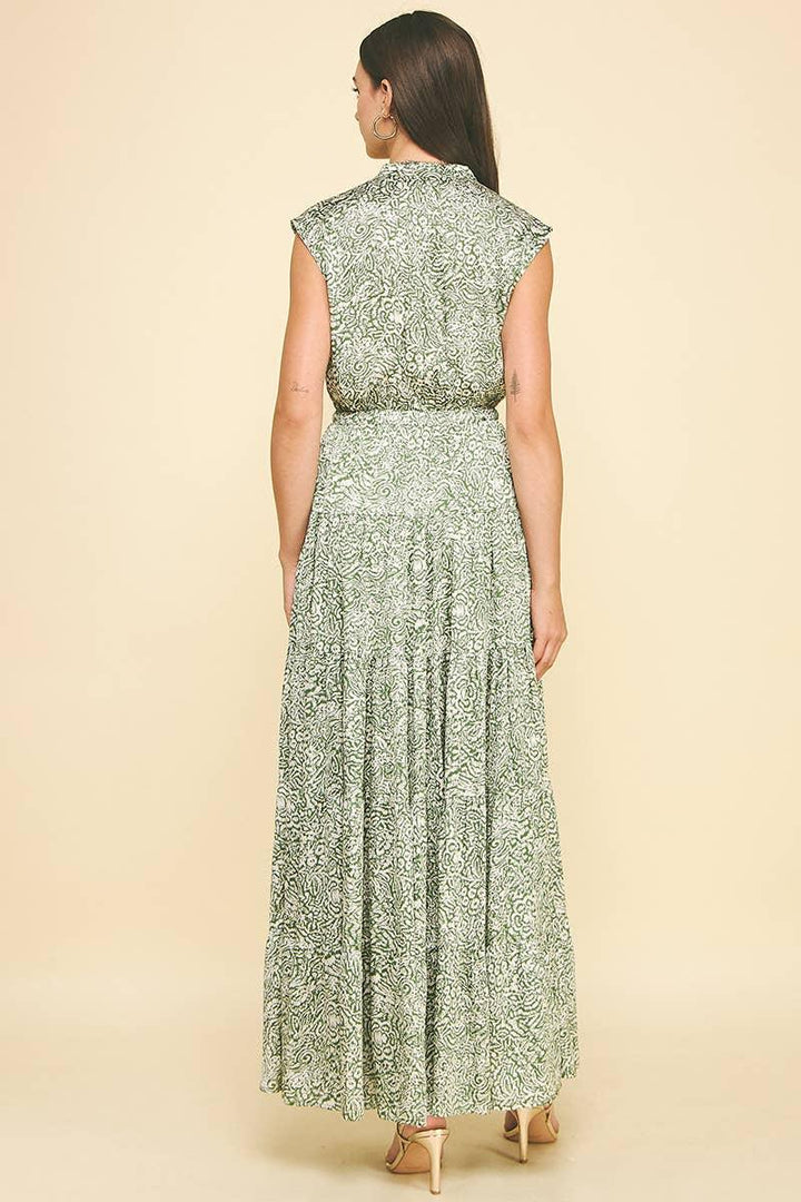 Women's Dresses - PRINT TIERED MAXI DRESS - - Cultured Cloths Apparel