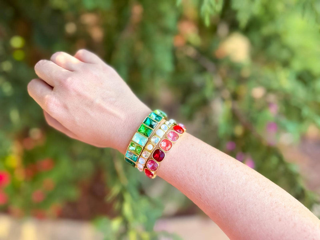 Enamel Stretch Bracelets - Holiday - 3 Pc Set