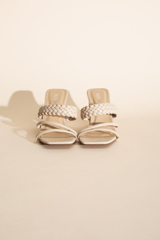 Shoes - CARMEN-S Braided Strap Sandal Heels -  - Cultured Cloths Apparel