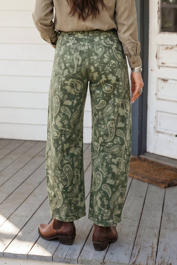 Paisley Geometric Denim Loose Pants (4-16)