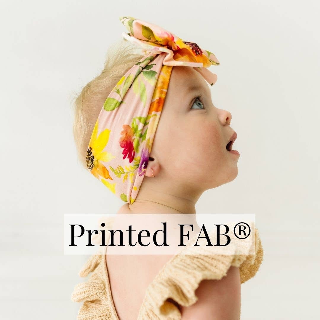 Accessories - Baby Bling® Printed FAB® soft nylon bow headband - - Cultured Cloths Apparel