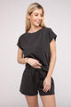 Sleepwear & Loungewear - Matching Top and Shorts Set - BLACK - Cultured Cloths Apparel