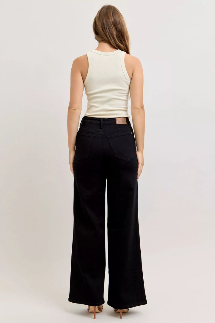 Denim - Judy Blue High-Waisted Wide Leg Jeans - - Cultured Cloths Apparel