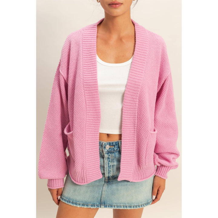Outerwear - Oversized Textued Knit Cardigan Sweater - - Cultured Cloths Apparel