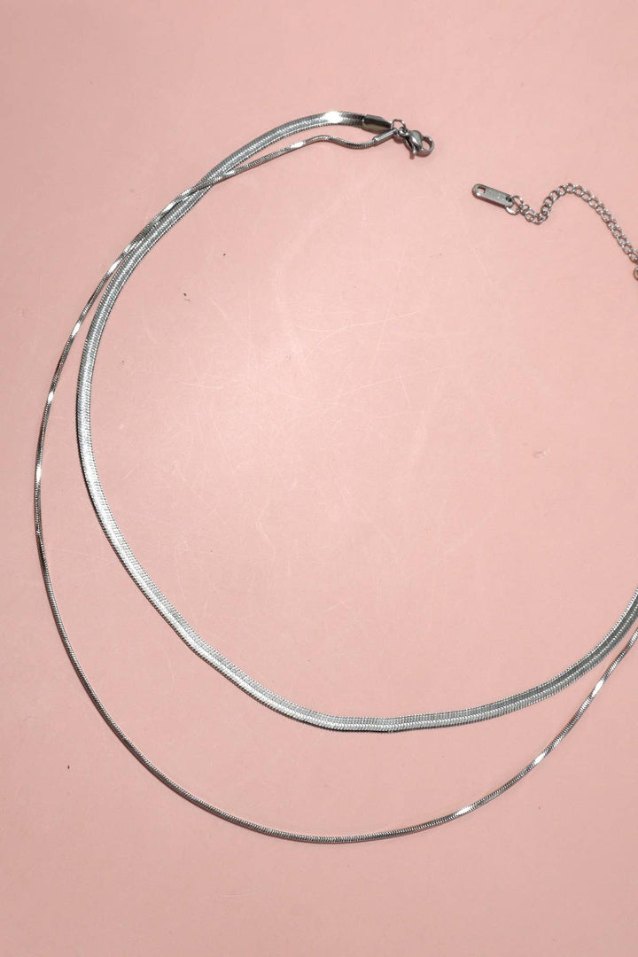 Accessories, Necklaces - STAINLESS STEEL TARNISH FREE MULTI LAYER NECKLACE | 40NK315 - - Cultured Cloths Apparel