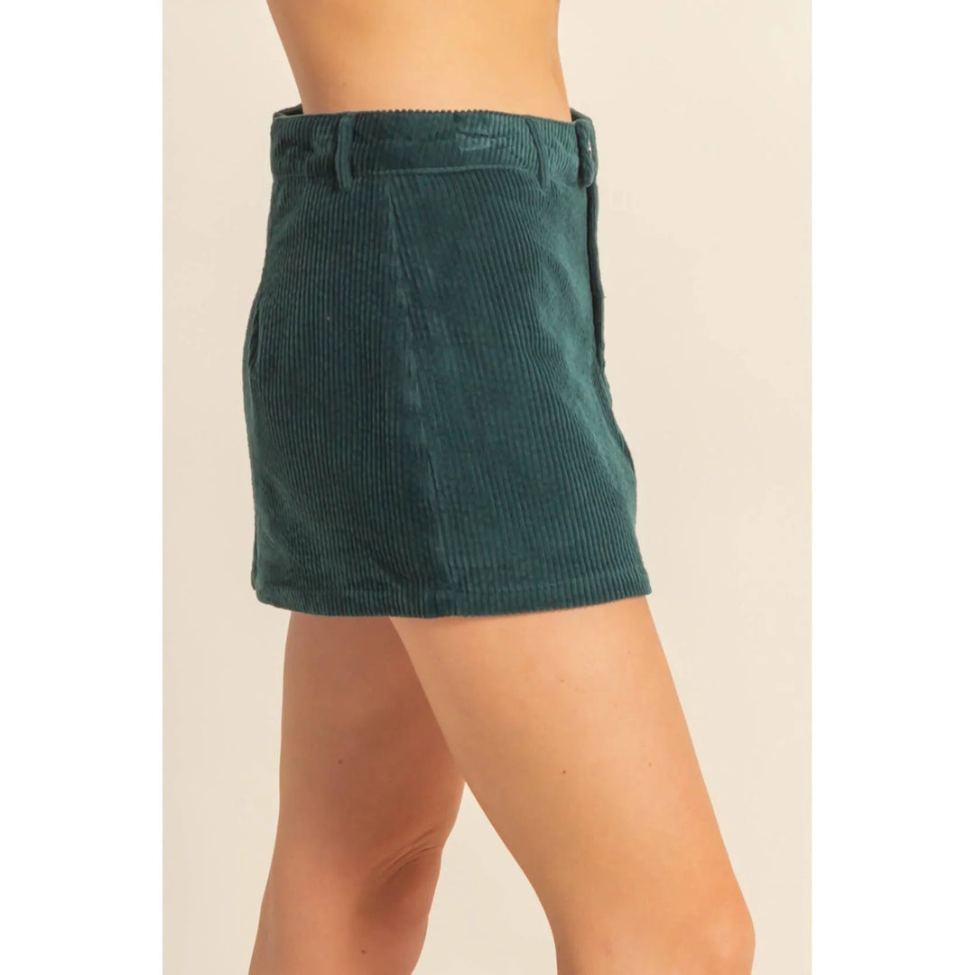 Women's Skirts - Flirty Corduroy Mid Waist Mini Skort - - Cultured Cloths Apparel