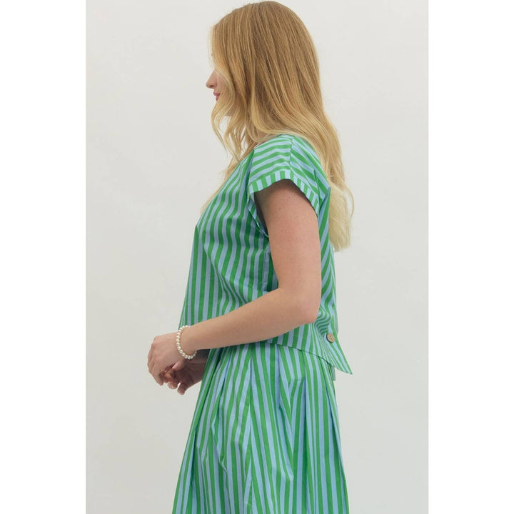 Women's Short Sleeve - Striped short sleeve top - - Cultured Cloths Apparel