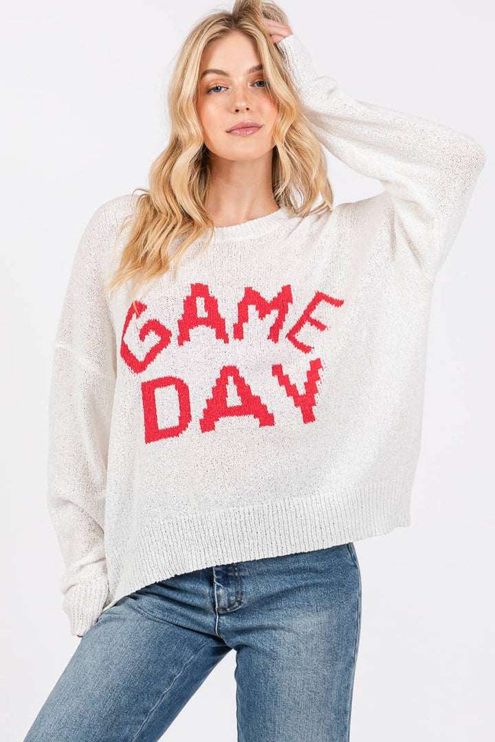GAME DAY CREWNECK SWEATER TOP